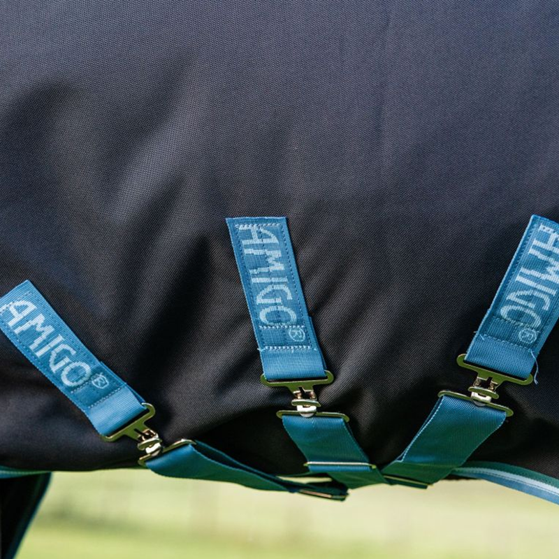 Horseware Amigo Bravo 12 Plus Turnout Rug Bundle - Navy/Turquoise/Aqua/Blue-4