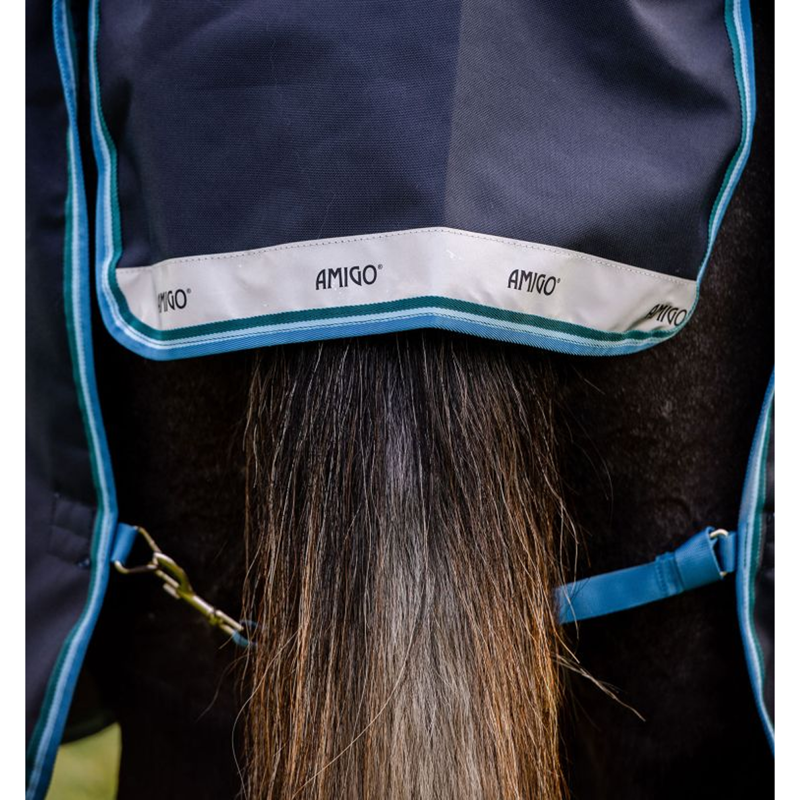 Horseware Amigo Bravo 12 Plus Turnout Rug Bundle - Navy/Turquoise/Aqua/Blue-6