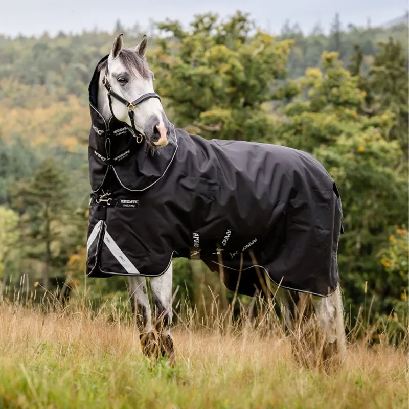 Horseware Amigo Super Bravo Plus 250g Turnout Rug - Black/Black/White