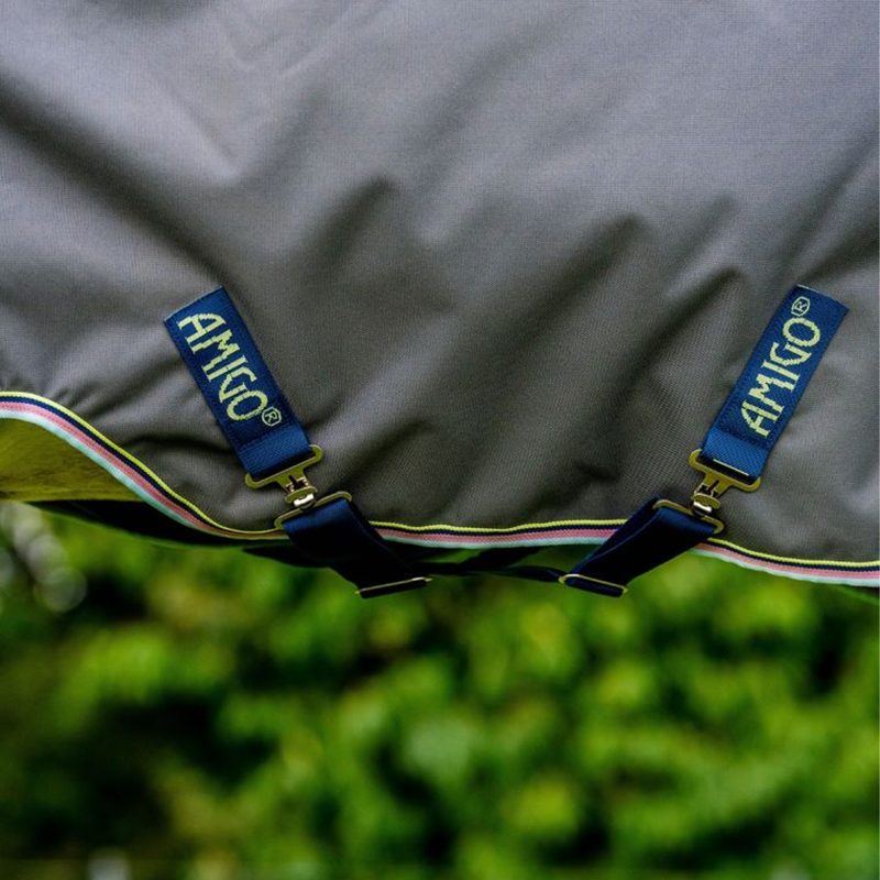 Horseware Amigo Bravo 12 100g Turnout Rug - Shadow/Navy/Lime-5