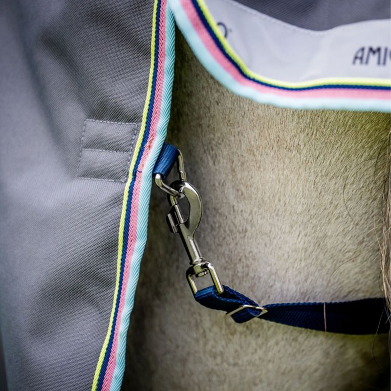 Horseware Amigo Bravo 12 100g Turnout Rug - Shadow/Navy/Lime-6