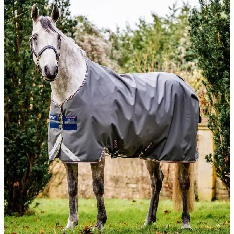 Horseware Amigo Bravo 12 0g Light Turnout Rug - Shadow/Navy/Rose-3