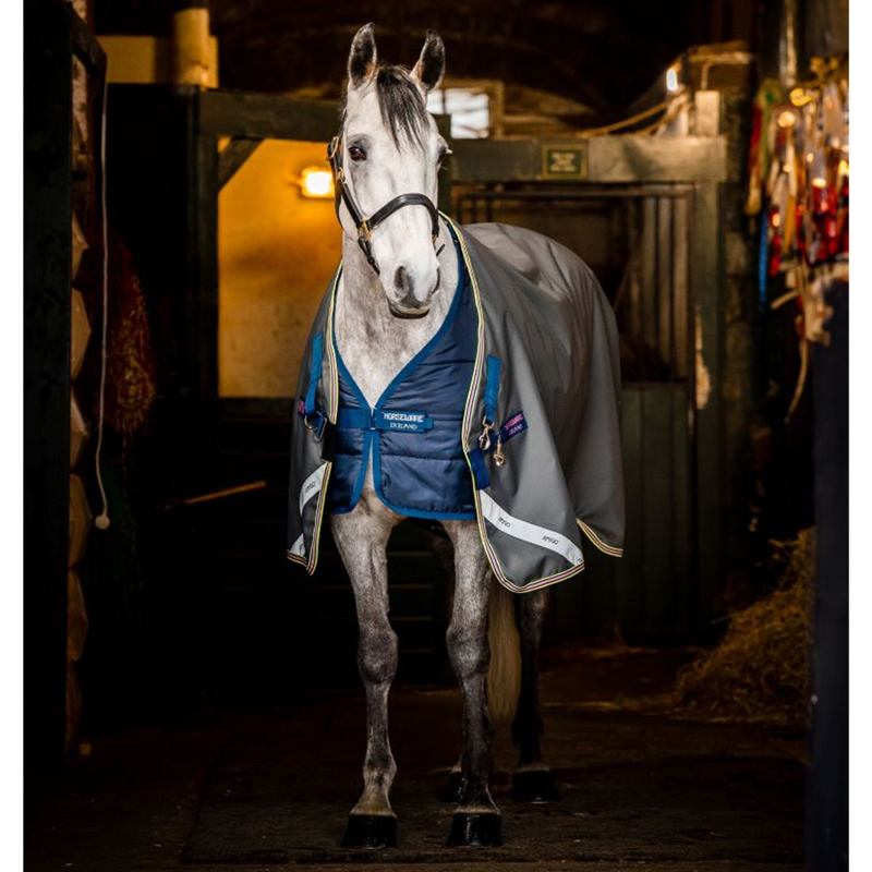 Horseware Amigo Bravo 12 Plus Bundle Turnout - Dark Shadow/Navy/Rose-1