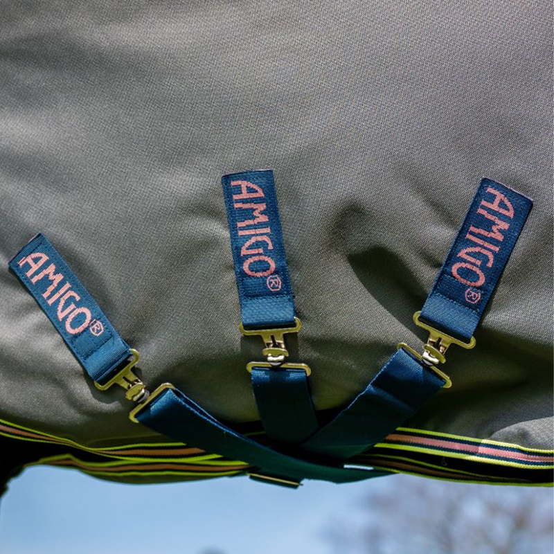 Horseware Amigo Bravo 12 Plus Bundle Turnout - Dark Shadow/Navy/Rose-4