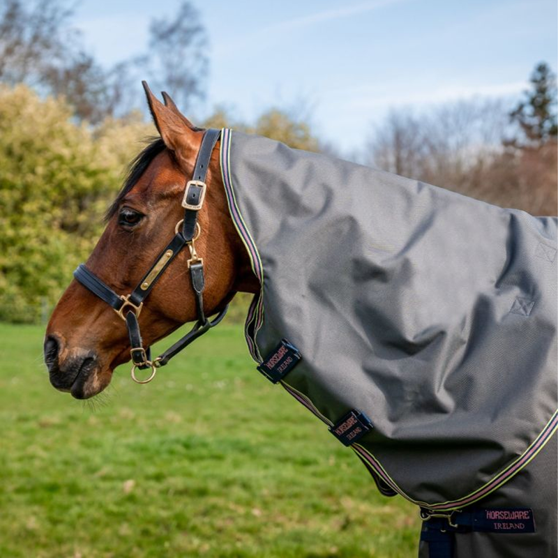 Horseware Amigo Bravo 12 Plus Lite 0g Turnout Rug - Shadow/Navy/Rose-3