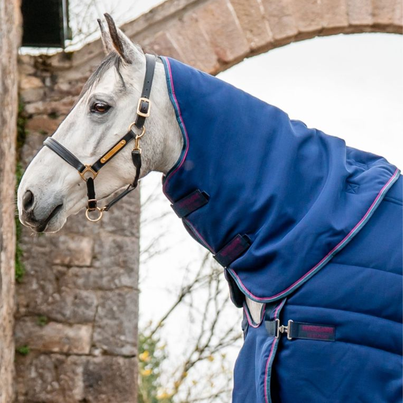 Horseware Rambo Optimo 200g Stable Plus Rug - Navy/Burgundy/Teal/Navy-1