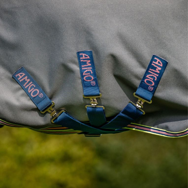 Horseware Amigo Bravo 12 Plus Lite 0g Turnout Rug - Shadow/Navy/Rose-4