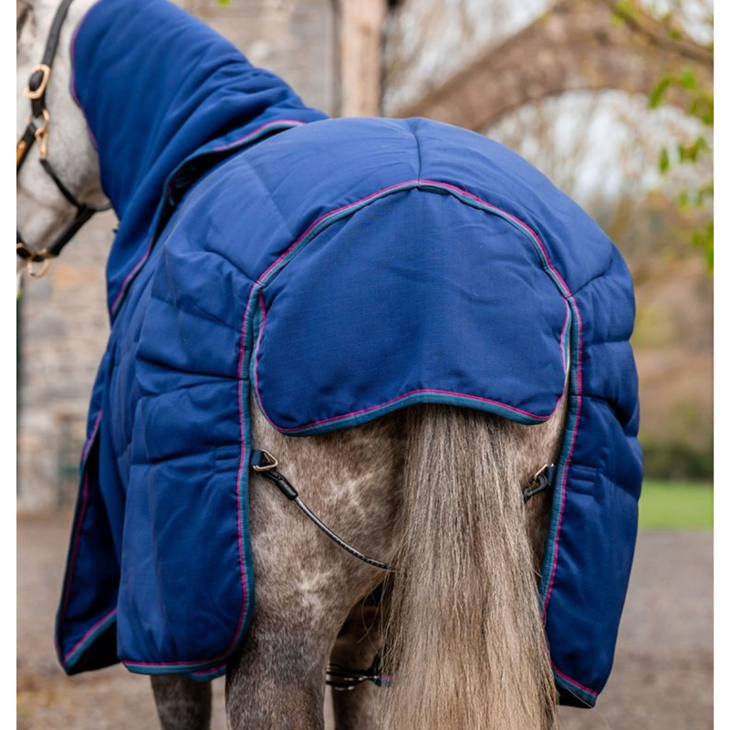 Horseware Rambo Optimo 200g Stable Plus Rug - Navy/Burgundy/Teal/Navy-5