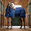 Horseware Rambo Optimo 400g Stable Plus Rug - Navy/Beige/Baby Blue/Navy