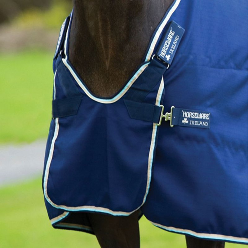 Horseware Rambo Optimo 400g Stable Plus Rug - Navy/Beige/Baby Blue/Navy-1