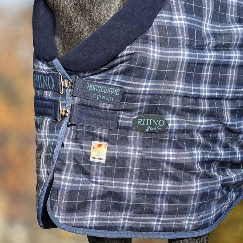 Horseware Rhino Original 250g Stable Rug with Vari-Layer - Navy Check/Indigo-2