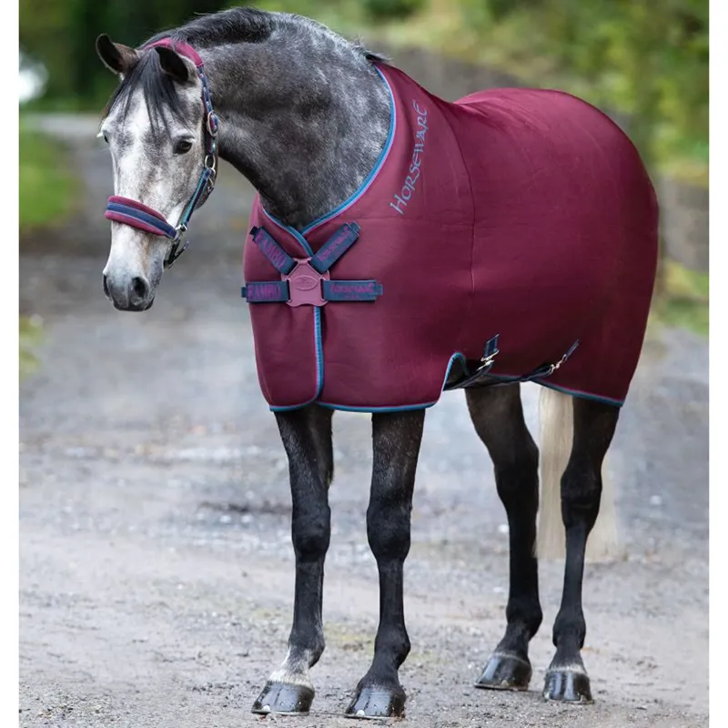 Horseware Rambo Airmax Cooler Disc Front - Burgundy/Burgundy/Teal/Navy