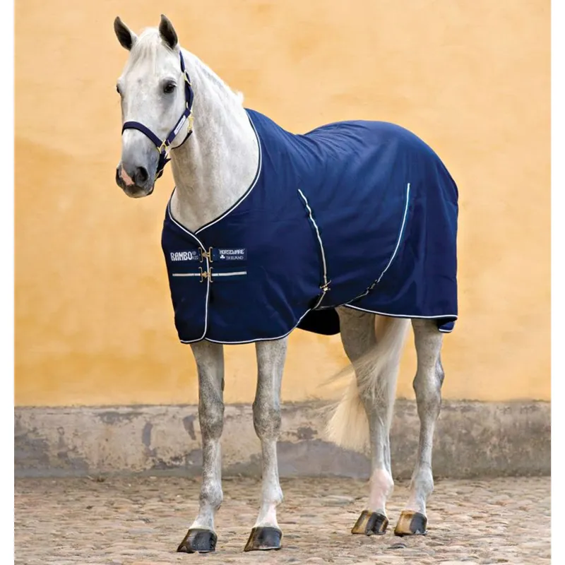 Horseware Rambo Stable Sheet with Microfiber Lining - Navy/Navy/White