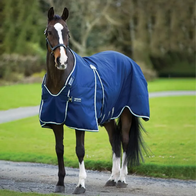 Horseware Rambo Optimo Stable Sheet - Navy/Beige/Baby Blue/Navy