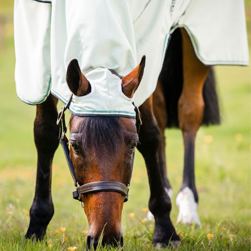 Horseware Rambo Hoody Fly Rug - Green/Sage/Beige/Green-6