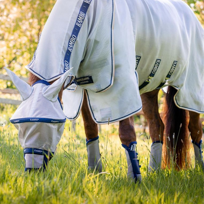 Horseware Rambo Protector Fly Sheet - Silver/Navy/White/Beige-2