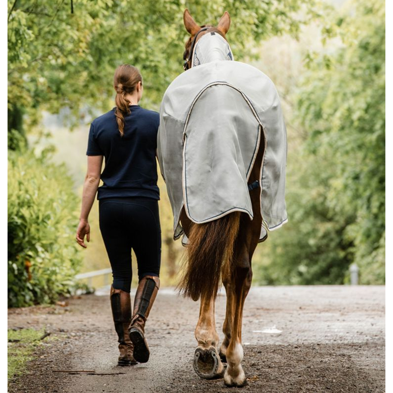 Horseware Rambo Protector Fly Sheet - Silver/Navy/White/Beige-7