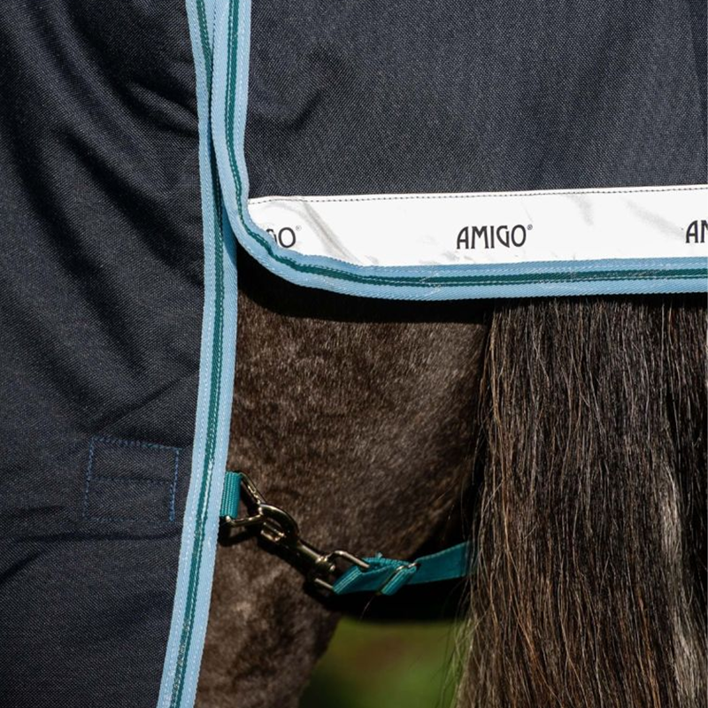 Horseware Amigo Bravo 12 Plus Turnout Medium - Navy/Aqua/Turquoise-2