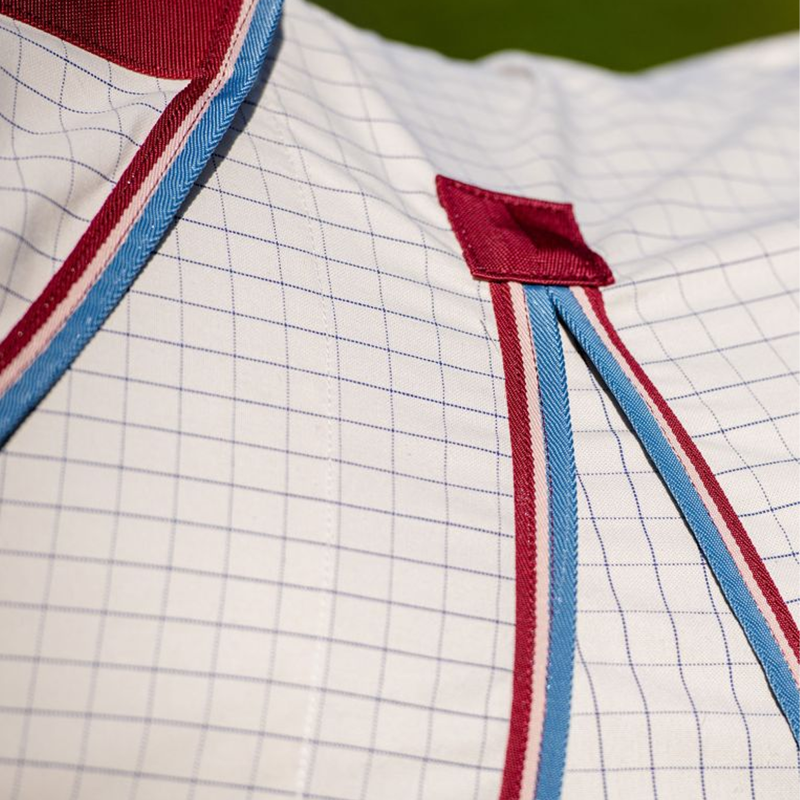 Horseware Rambo Optimo Supreme Summer Sheet - Navy Check/Cherry/Peach/Blue-5