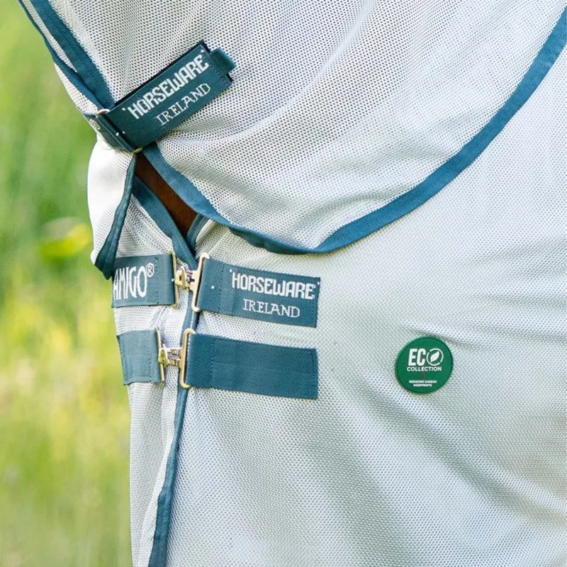 Horseware Amigo Bug Rug Fly Sheet - Silver/Teal-4