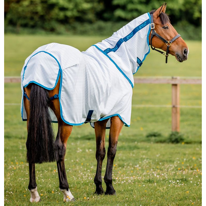 Horseware Amigo Aussie All-Rounder - Navy Check/Electric Blue/Navy-2