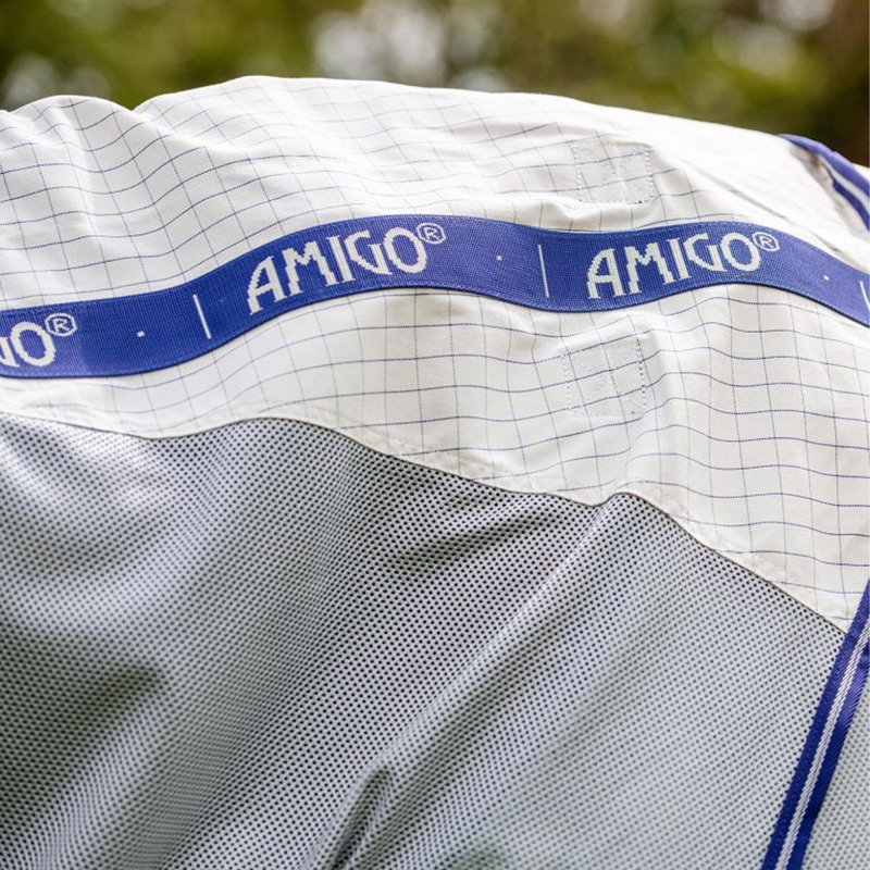 Horseware Amigo Airflow Fly Sheet - Navy Check/Atlantic Blue/Ivory-5