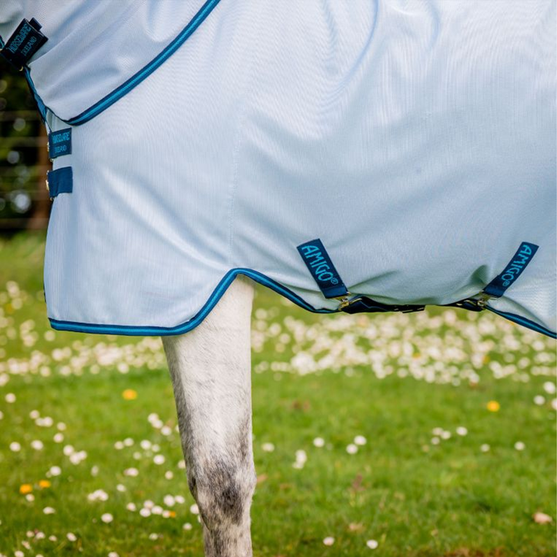 Horseware Amigo Bug Rug Fly Sheet - Azure Blue/Navy/Electric Blue-3