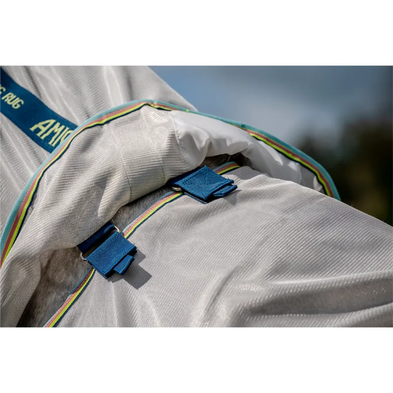 Horseware Amigo Bug Rug Fly Sheet - Lunar Rock/Navy/Lime-5