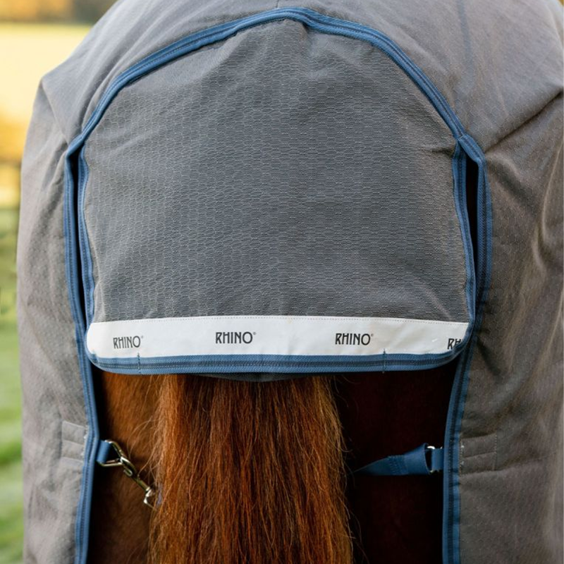 Horseware Rhino HexStop Plus 0g Turnout Rug - Grey/Indigo/Navy-5