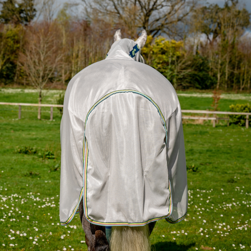 Horseware Amigo Bug Rug Fly Sheet - Lunar Rock/Navy/Lime-11