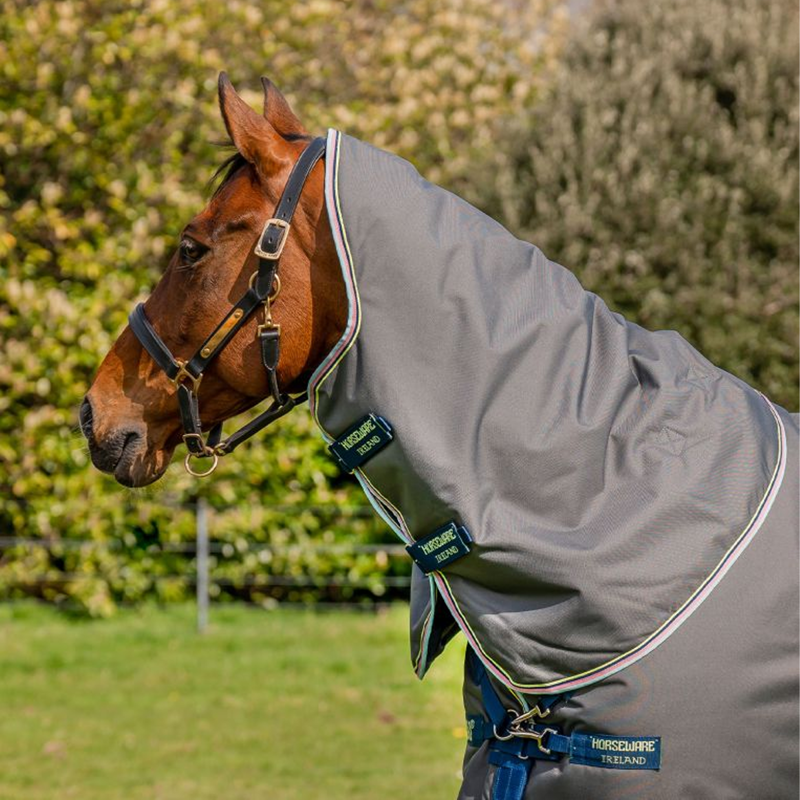Horseware Amigo Bravo 12 Plus Turnout Medium - Shadow/Navy/Lime-3