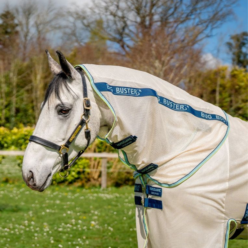 Horseware Amigo Bug Buster - Chalk/Navy/Blue Haze-2