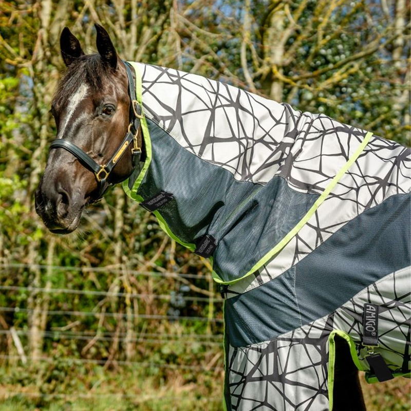 Horseware Amigo 3-in-1 CamoFly Fly Sheet - CamoFly Print/Lime-2