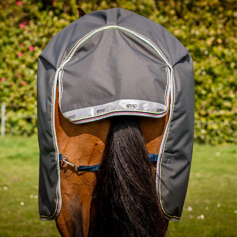 Horseware Amigo Bravo 12 Plus Turnout Medium - Shadow/Navy/Lime-6