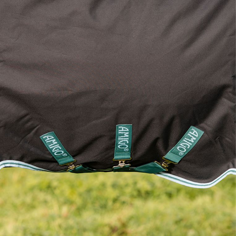 Horseware Amigo Bravo 12 Plus 250g Medium Turnout Rug - Black/Strong Blue/Black-3