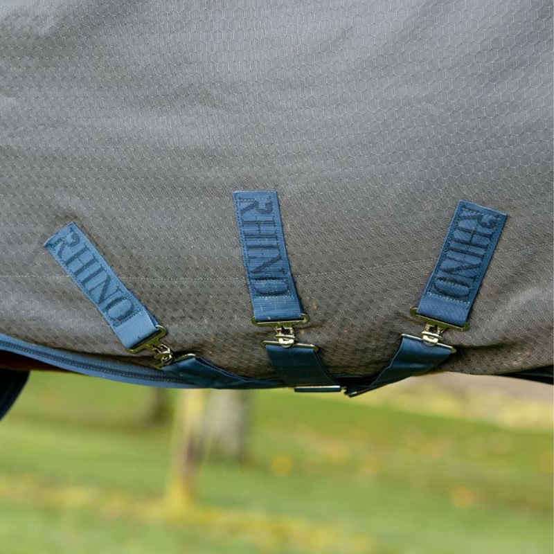Horseware Rhino HexStop Plus 0g Turnout Rug - Grey/Indigo/Navy-6