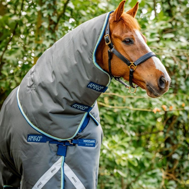 Horseware Amigo Bravo 12 Plus Turnout Heavy - Shadow/Navy/Blue Haze-3