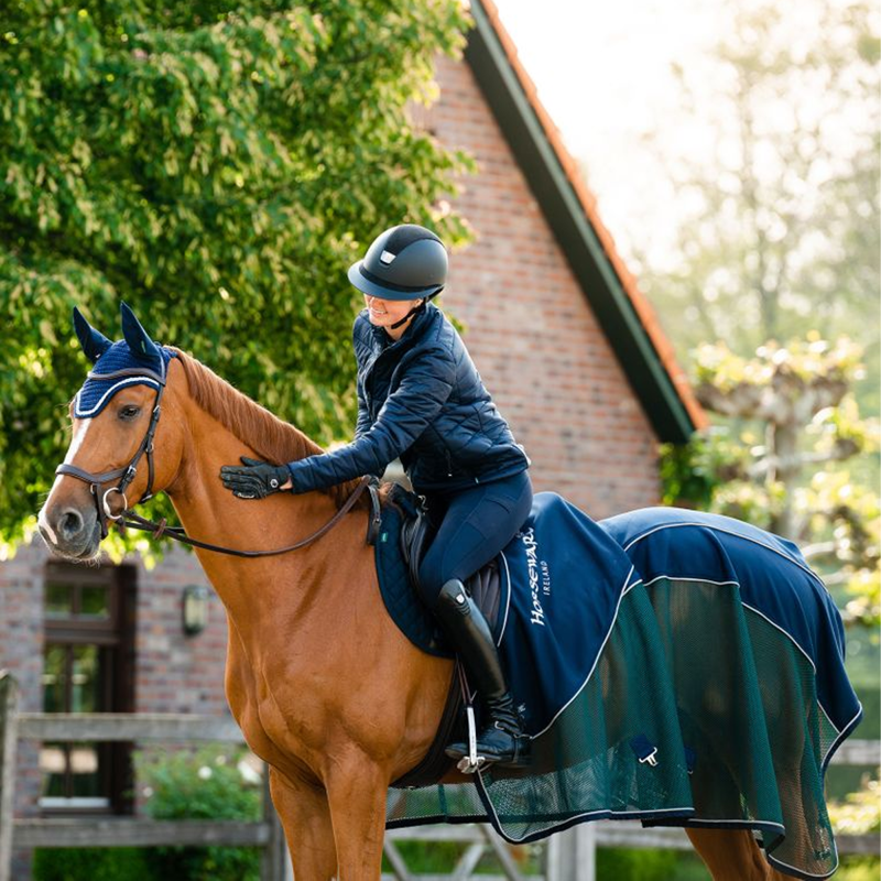 Horseware Signature Sport Cooler Rug - Navy/Hunter Green/Silver-2