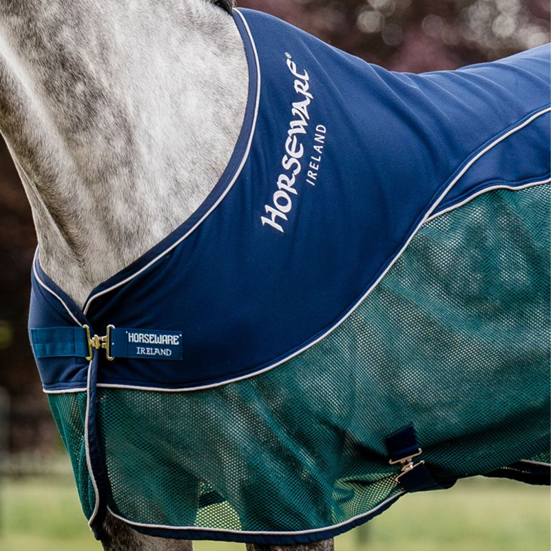 Horseware Signature Sport Cooler Rug - Navy/Hunter Green/Silver-3