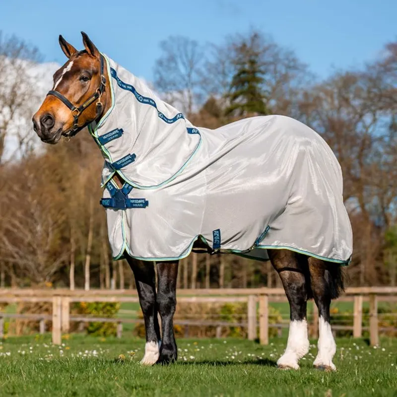 Horseware Amigo XL Bug Rug Fly Sheet with Disc Front Closure - Lunar Rock/Navy/Haze