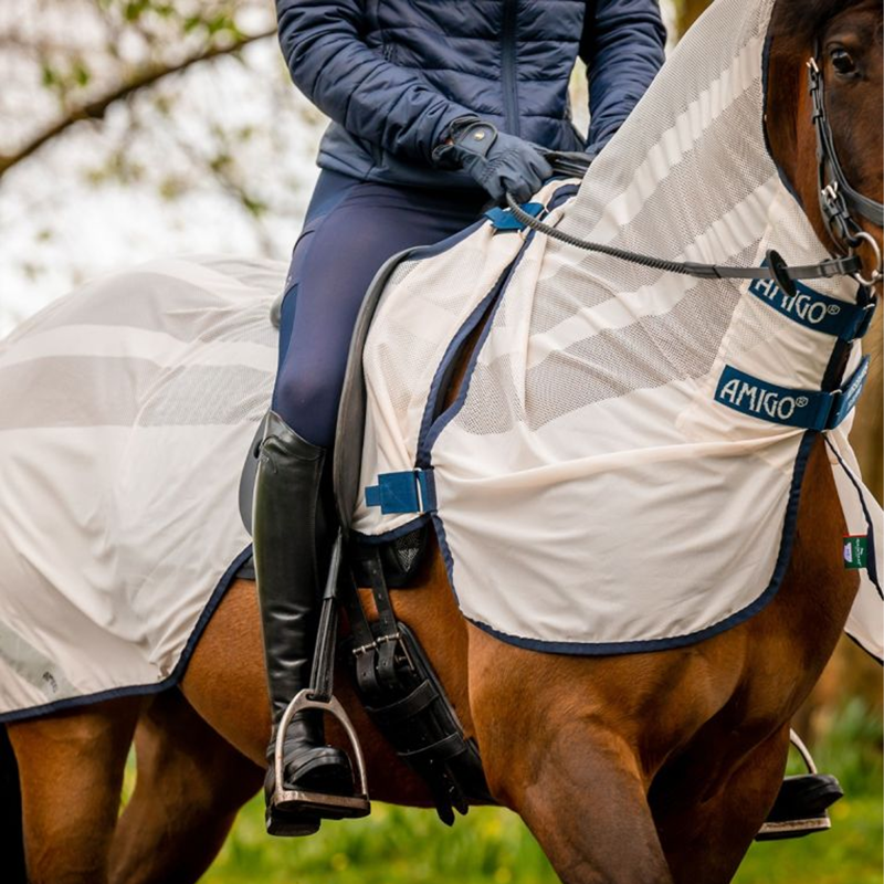 Horseware Amigo Flyrider - Chalk/Navy-5