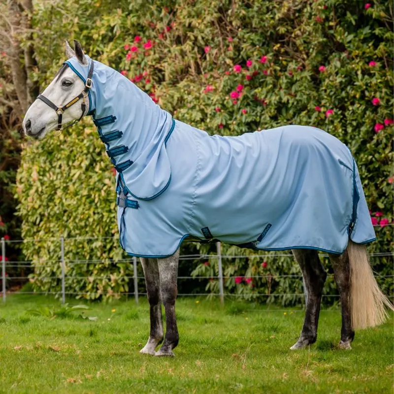 Horseware Amigo Ripstop Hoody - Azure Blue/Navy/Electric Blue