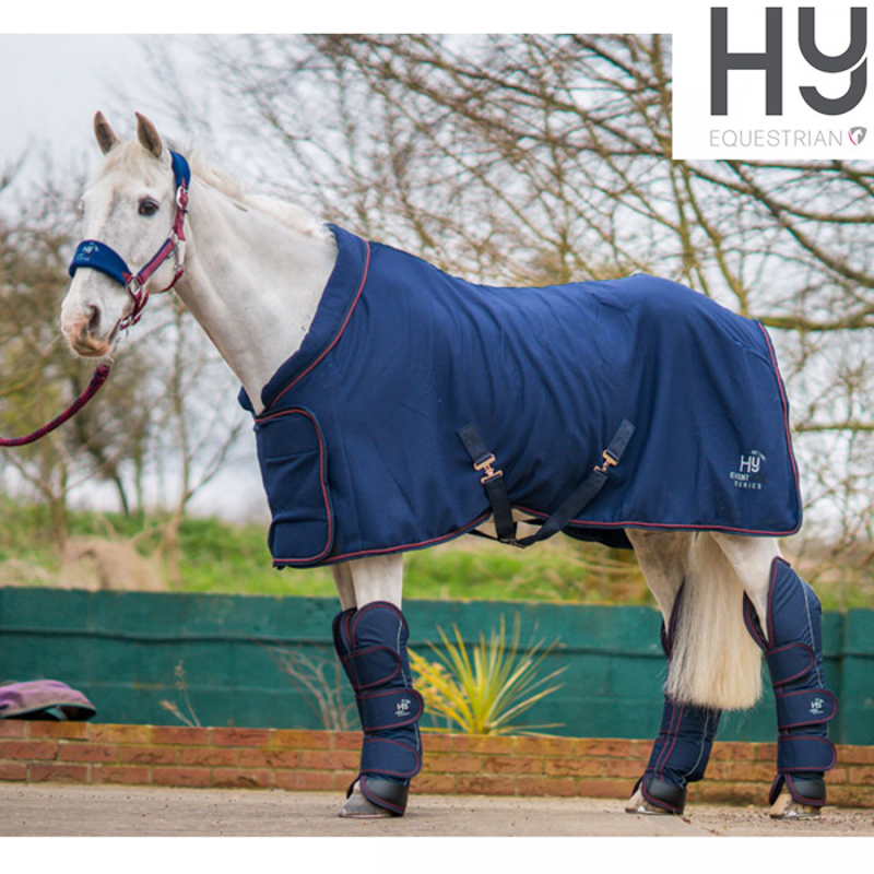 Hy Event Pro Series Fleece Rug - Navy/Burgundy-1