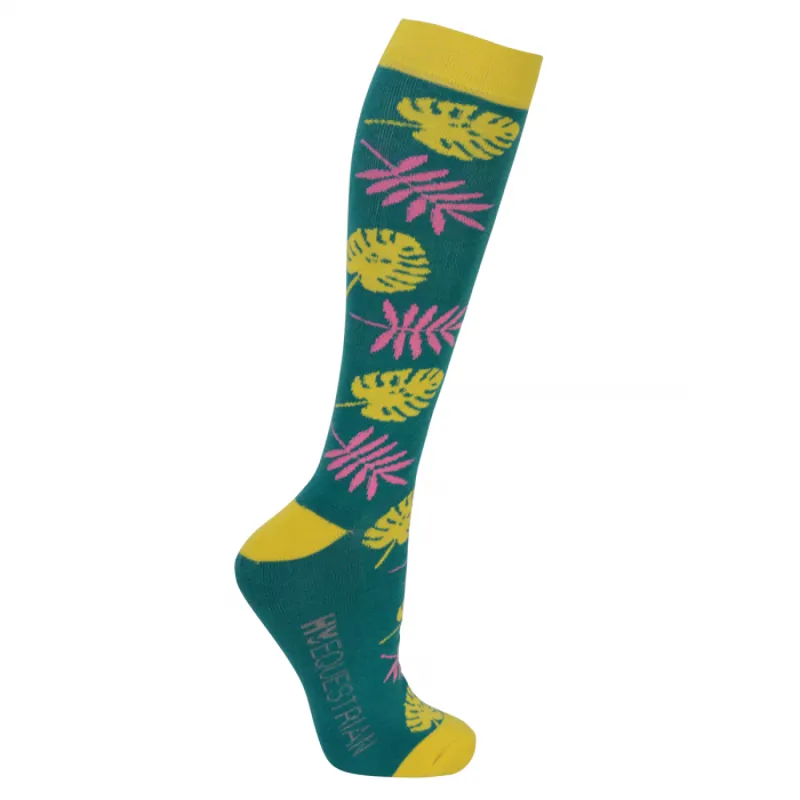 Hy Equestrian Tropical Vibes Socks 3 Pack - Pink/Fern/Lime