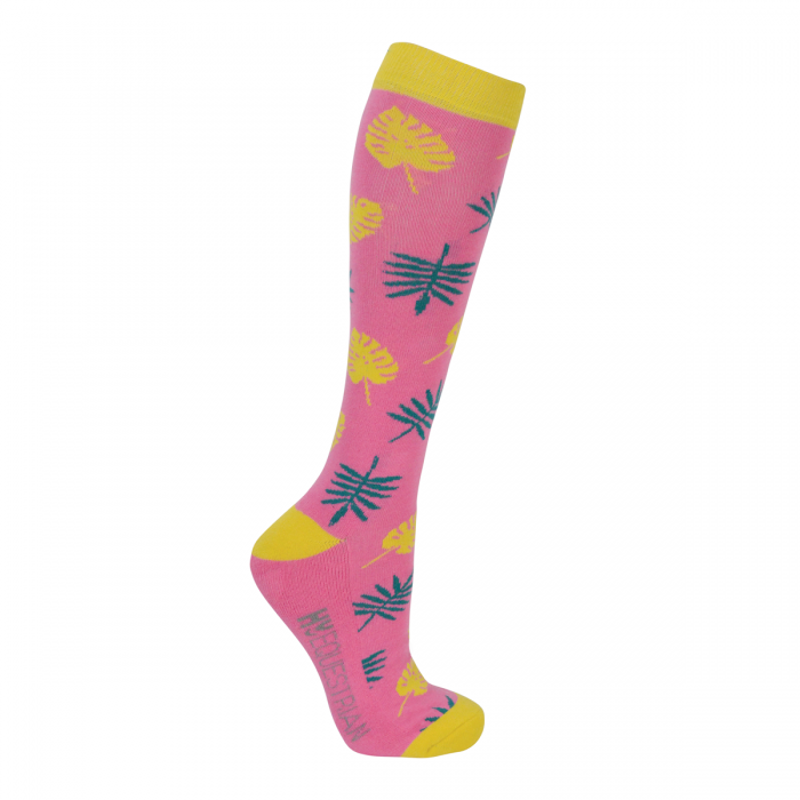 Hy Equestrian Tropical Vibes Socks 3 Pack - Pink/Fern/Lime-1