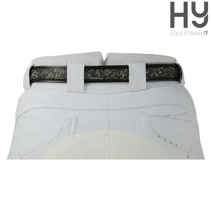 Hy Encrusted Rock Belt - Black/Silver Stones