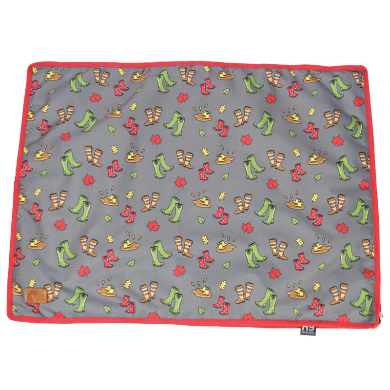 Hy Benji and Flo Country Walks Dog Bed - Burgundy/Grey