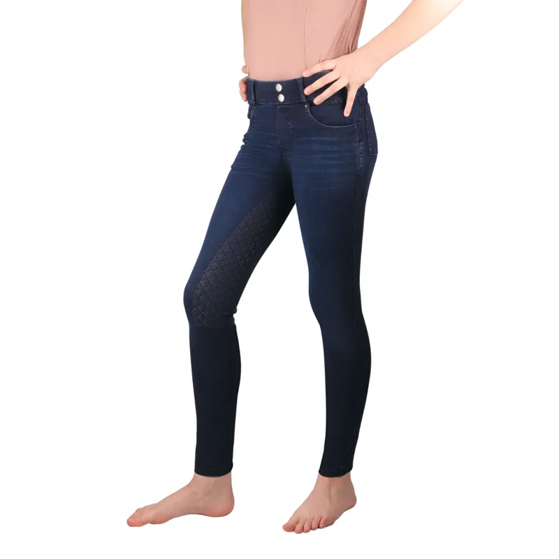 Hy Equestrian Elevate Mizs Denim Breeches - Dark Blue