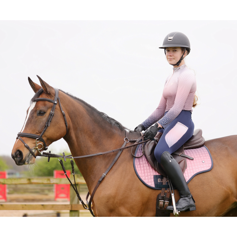 Hy Equestrian Elevate Mizs Ombre Base Layer - Navy/Rose-5