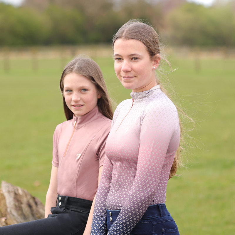 Hy Equestrian Elevate Mizs Ombre Base Layer - Navy/Rose-1